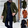 European 2024 Double-Breasted Mid-Length Woolen Coat for Men, Plus Size, Casual Style