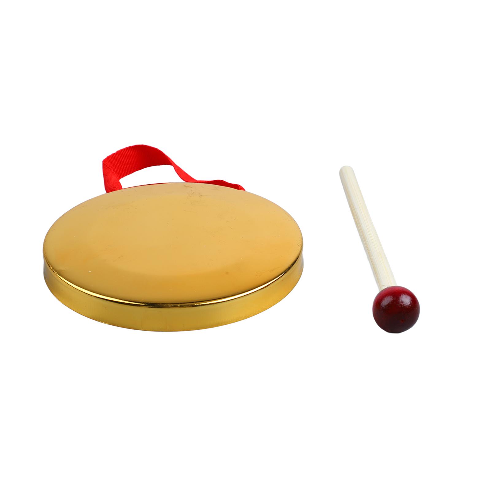

Hand Gong Mini Portable Musical Instrument Outdoor Toy with Mallet for Traditional Chinese Percussion Gold 12cm золотой