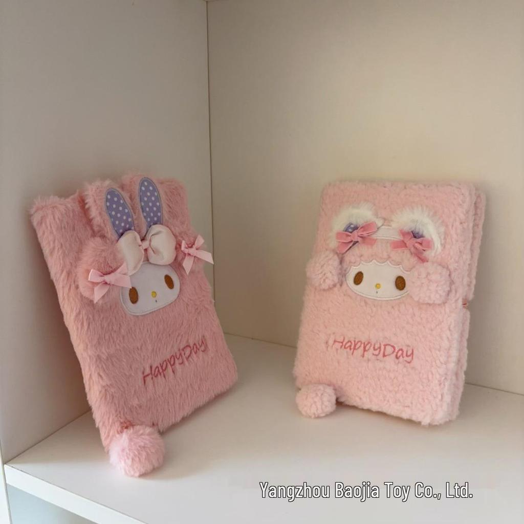 Cute Cartoon Plush Heart Notebook for Girls - Perfect Girly Gift