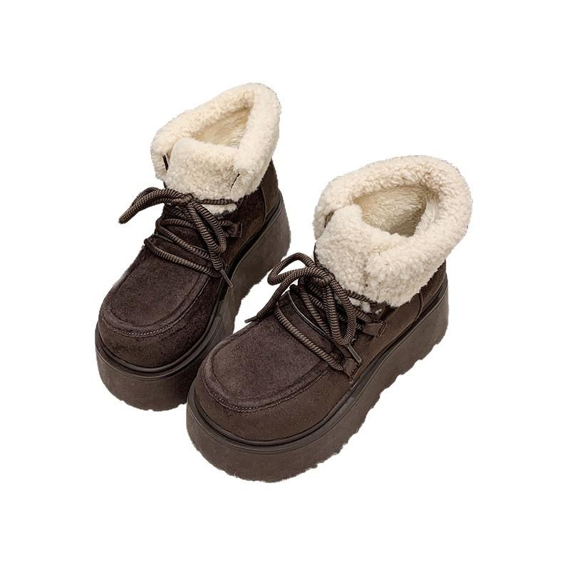 Bottes de neige chaudes pour femmes hiver 2025 automne et hiver nouvelles bottines chaussures en coton pour femmes velours épaissi bottes Martin bottes de neige