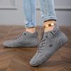 Women's Bare Boots Synthetic Leather Wear Resistant Trendy Soft Soled Non Slip Flat Shoes Lace Up Casual Sports High Top Shoes