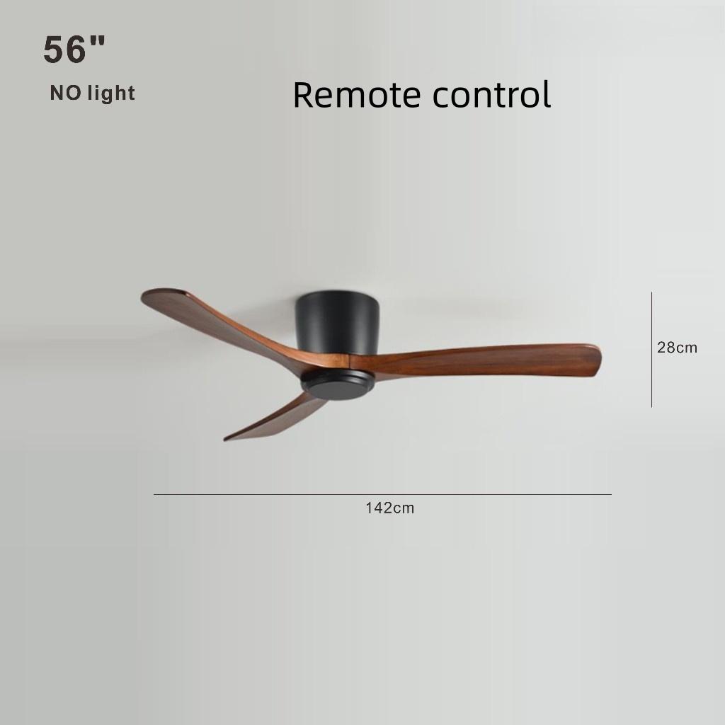 Living Room Bedroom Solid Wood Ceiling Fan Creative Villa Hotel Decoration Fan Nordic Minimalist Variable Frequency Fan