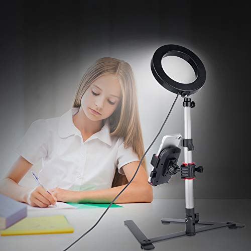 

5.7-inch Desktop Adjustable Brightness LED Selfie Ring Fill Light with Phone Holder Type A