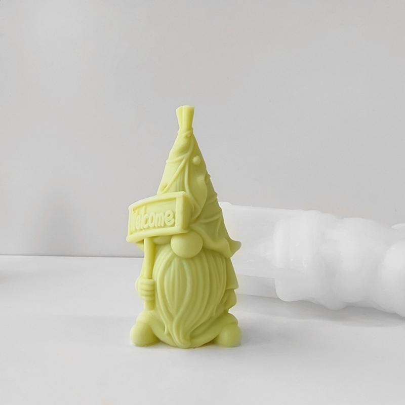 Weihnachtszwerg Silikonform für handgemachte Tischdekoration Gips Epoxidharz Aroma Kerzenform für Heimdekoration