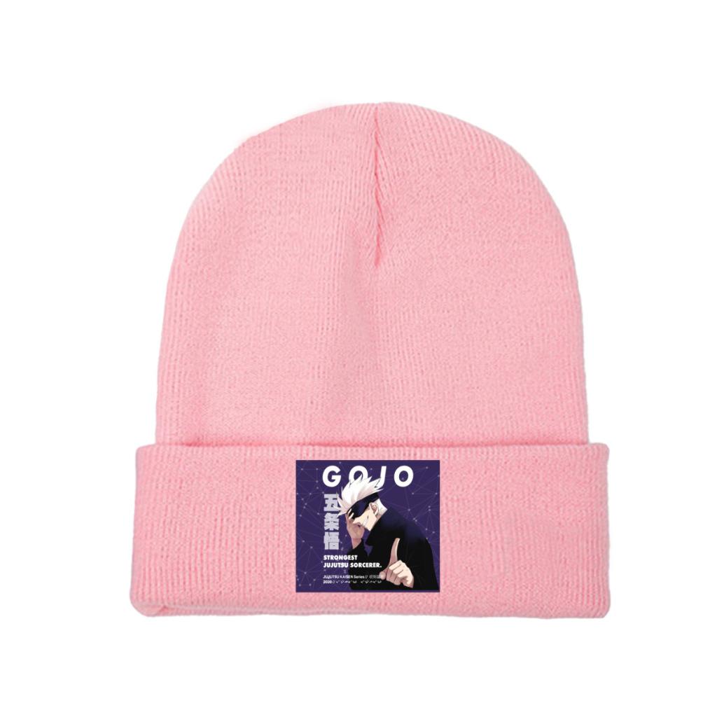 Jujutsu Kaisen Gojo Satoru Knitted Caps for Women Unisex Beanie Winter Hat Polyester Anime Japan Manga Hip Hop Caps
