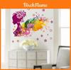 Girl Flower Pink Wall Sticker For Living Room Bedroom Decor With Elegant Design