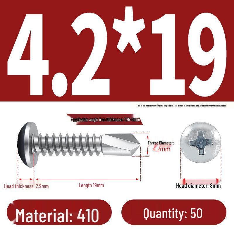 Stainless Steel 304 Phillips Round Head Self-Drilling & Tapping Screws, M3.9/M4.8/M5.5 Swallowtail Bolts