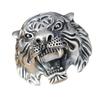 Adjustable Unisex Sterling Tiger Head Ring Punk Retro Geometric Statement Jewelry