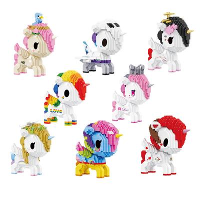 Fabulous Pegasus Micro Diamond Block Nanobricks Unicorn Toys Rainbow Horse Building Bricks For Girls Gifts Tokidokis