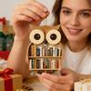 Book Lover Ornament Animal Wooden Cute Holiday Supplies Animal Bookshelf Ornament For Kids Adults Family Home Birthday Halloween
