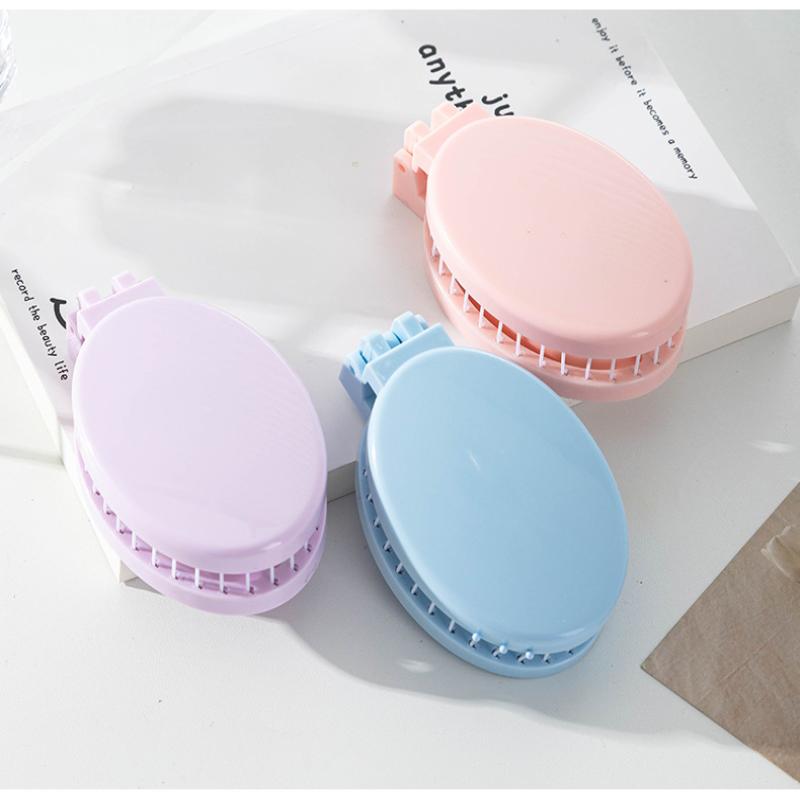 2 In1 Portable Folding Hair Comb With Mirror, Lightweight & Travel-Friendly Perfect Gift For Women & Girls