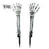 Halloween Skeleton Hands 1 Pair Hand Yard Stake, Fake Bone Ground Outdoor Holiday Decorations Insert Decor for Graveyard Cemetery Lawn Display, Spooky