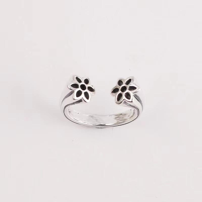 Adjustable Open Ring Men Women Vintage Floral Geometric Design Plated Handmade Statement