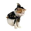 Black Gold Wizard Hat Cape Set Halloween Cat Dog Suit New Pet Cosplay Costume  Party Accessories