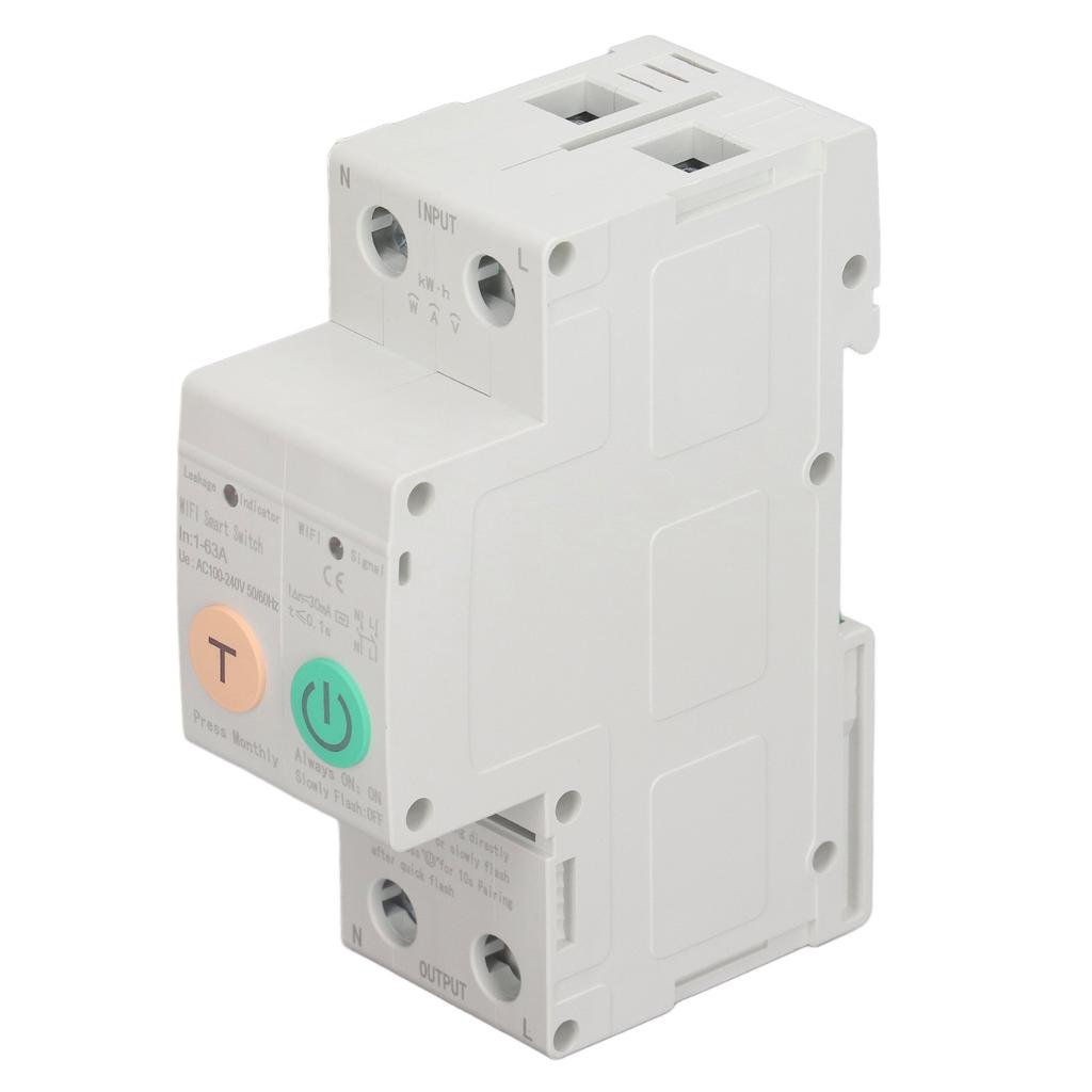 WiFi-Leistungsschalter Parameter Einstellbarer Fehlerstromschutz Datenanzeige Fernbedienung Leistungsschalter AC100‑240V 2P
