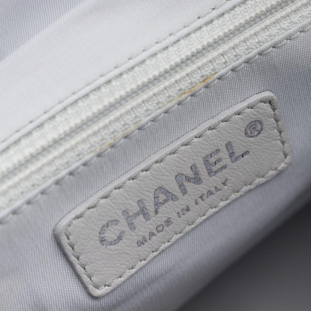 Chanel Paris Biarritz Shoulder Bag A34206 One Belt Matelasse Silver Coated Canvas Women Used