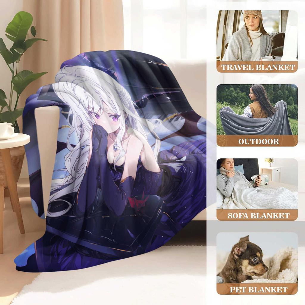 Cartoon Blue Archive Sorasaki Hina Flannel Blanket Cover Warm Soft Anime Blanket Multifunctional Decor Home Universal Blanket