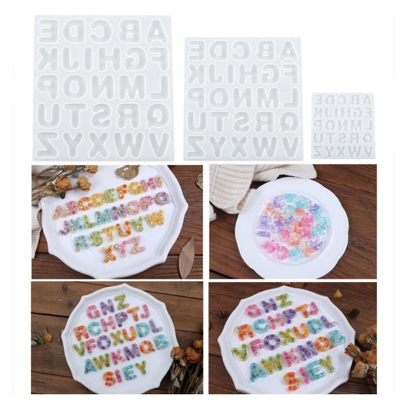 Glänzende Englische Alphabet Ohrringe Silikon Epoxidharz Form DIY Schlüsselanhänger Anhänger Schmuck für Gepäckanhänger Tasche Zubehör