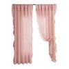 Solid Color Curtain Curtain Finished Product, Simple Wind, Solid Color Ruffle Leaf Edge, Light-Transmitting Thin Window Screen