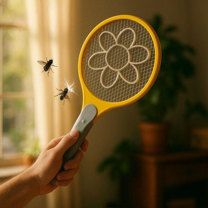 Electric Mosquito Racket Battery Operated XL Size 48 Cm High Voltage Grid For Insects