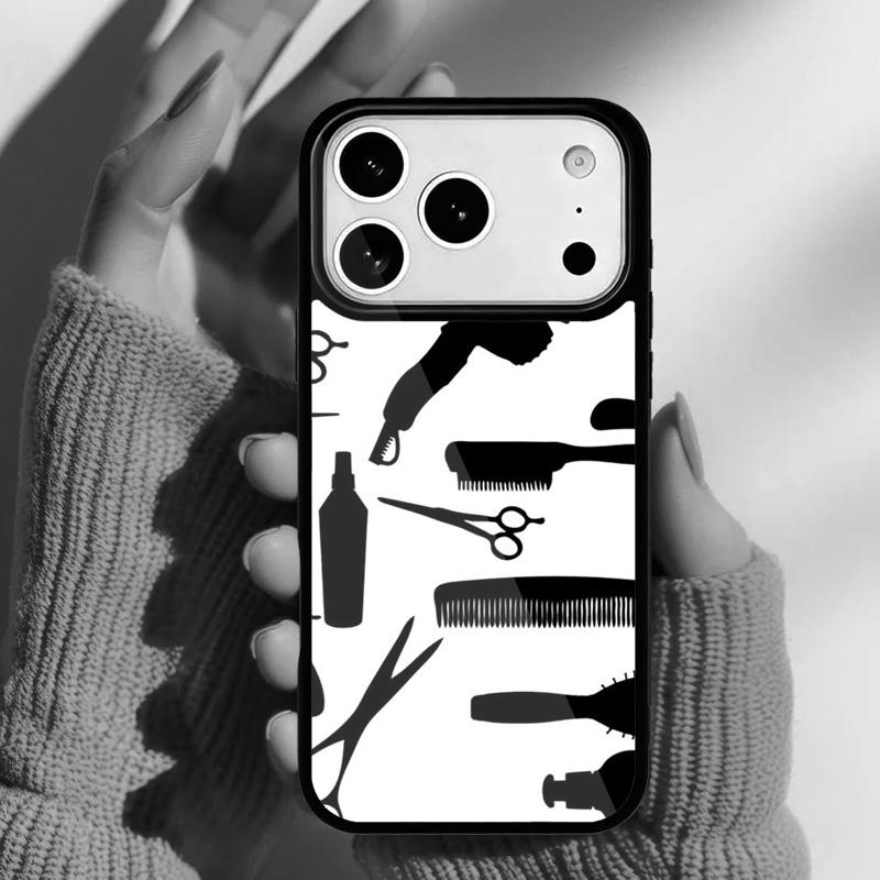 Hairdresser Comb Hair Salon Phone Case for iPhone 17 16 15 14 13 Pro Max Back Cover for 12 11 Pro Coque