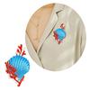 Shell Coral Brooch With Pearls Accent And Vivid Drip Glaze Craftsmanship Lapel Pin For Daily Wear Or Special Occasions