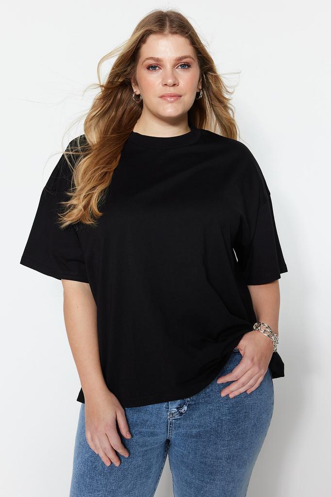 Tricou de bază tricotat de bază cu guler cu guler, stil de damă, albastru marin