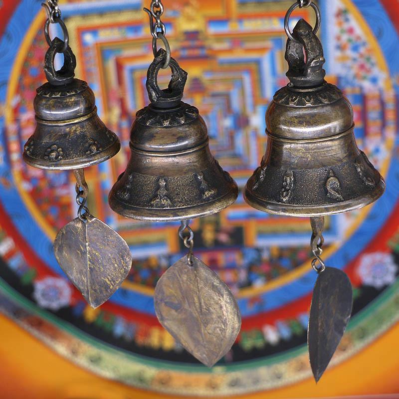 Nepal Handmade Copper Bell Dharma Buddhist Brass Tibetan Meditation Door Decorations Wind Chimes Pendant Bells
