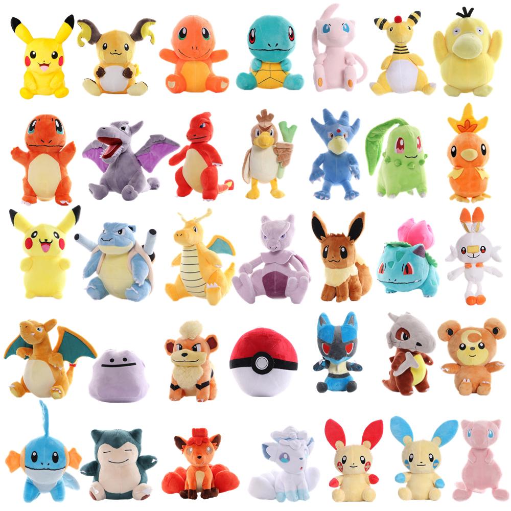 70 Styles New Plush Toy Bulbasaur Charmander Squirtle Pikachu Cute Cartoon Anime Figure Stuffed Doll Kids Gifts