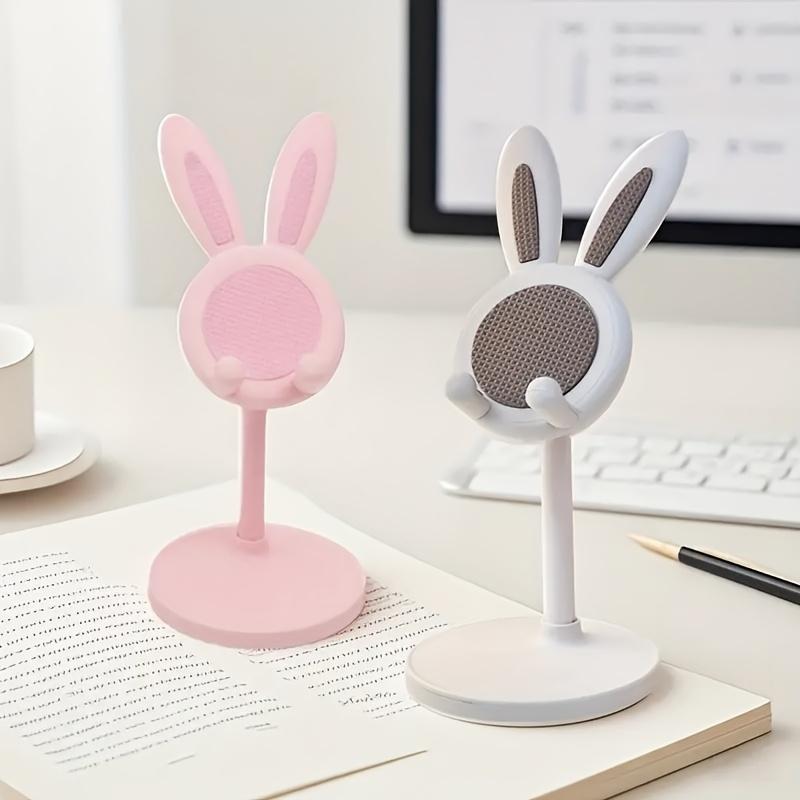 Phone Stand,Bunny Cute with Bunny Ears, Adjustable Height 0°-90° Sturdy Construction, Durable ABS Material, Smartphone Desktop Organizer