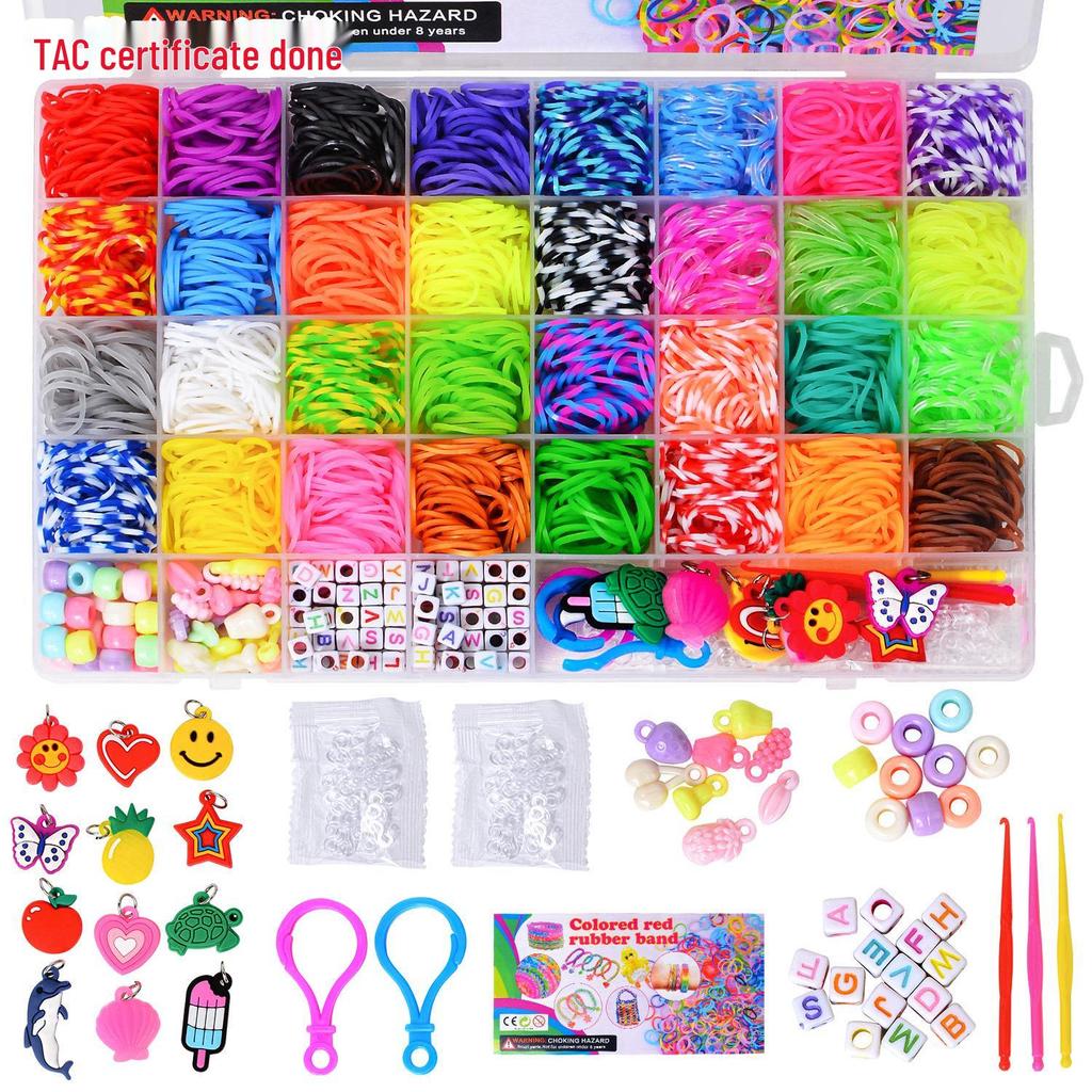 Regenbogen Gummiband DIY Webmaschine für Kinder – Bunte Armbänder und Bastelarbeiten mit 28, 32 Raster Webstuhl erstellen