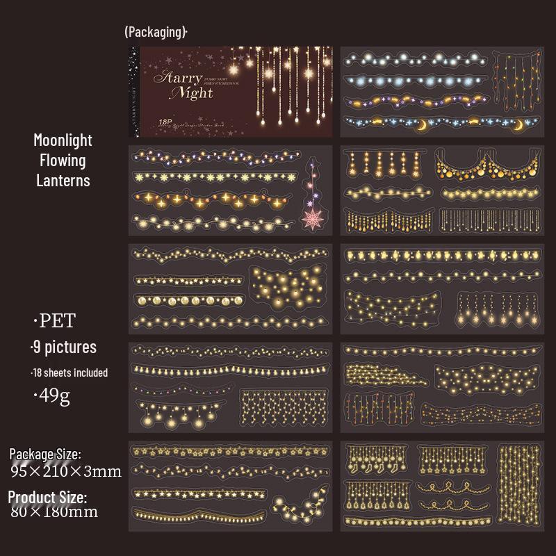 

Starlight Ketchup Girl Sticker Book: Starry Night Theme DIY Journal Stickers