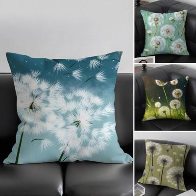 Dandelion Fashion Cushion Cover Pillowcase Ultra Soft Skin Friendly Fabric Cloud Like Comfort Concealed Zipper