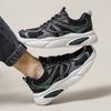 Men's Chunky Platform Sneakers Non-Slip Breathable Lace-Up Walking Shoes for Male Comfortable Casual Faux Leather Running Workout Tennis Sneakers