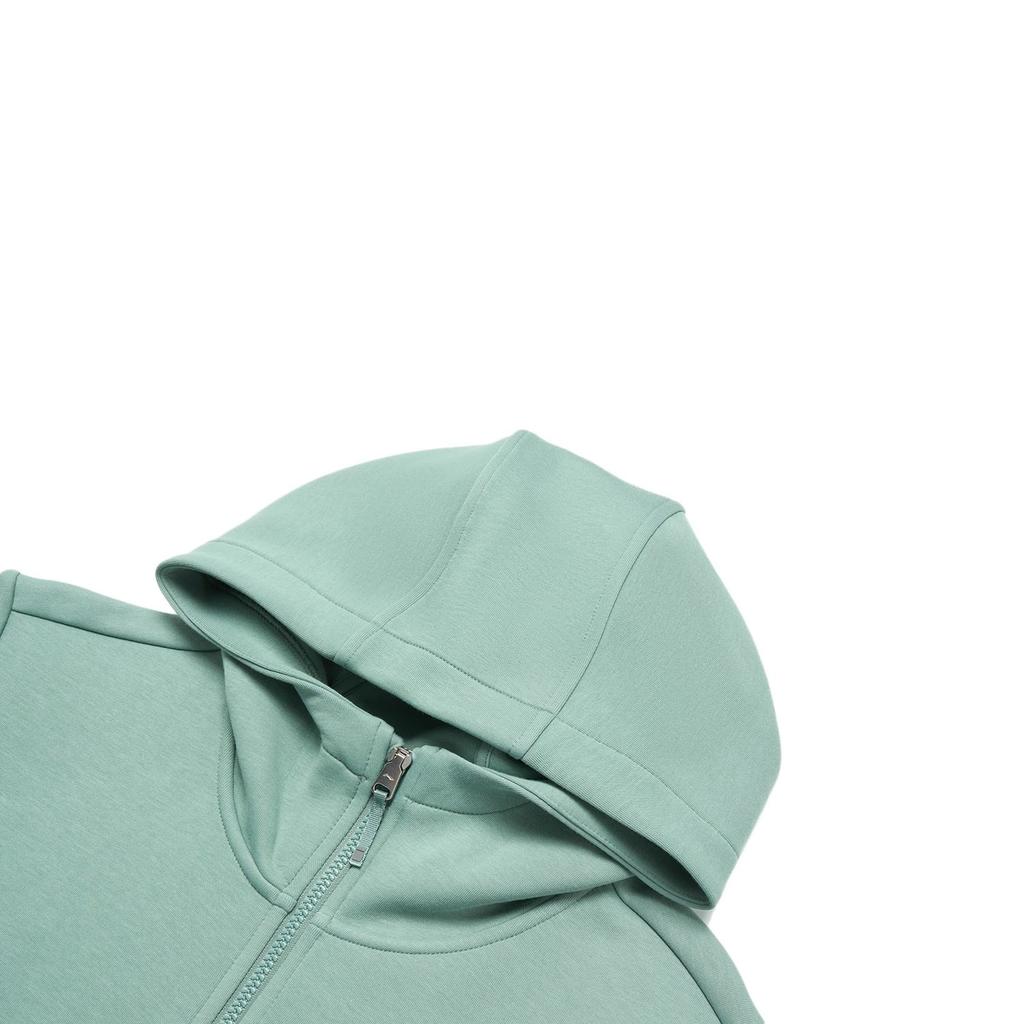 Li Ning Comfortable Casual Solid Color Hooded Zipper Cardigan Sweatshirt Men Sweatshirts Lake-Blue AWDU127-3