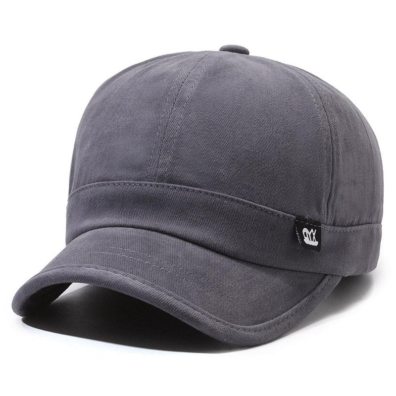 

Solid Color Short Brim Baseball Cap for Men and Women, Korean Style Sun Protection Duckbill Cap, Casual Sports Sun Hat Adjustable серый