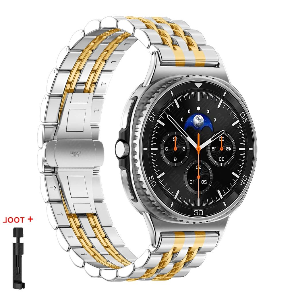 Für Samsung Galaxy Watch 8 40/44mm 8 Classic 46mm Metallarmband Edelstahlband Armband Business-Uhrband