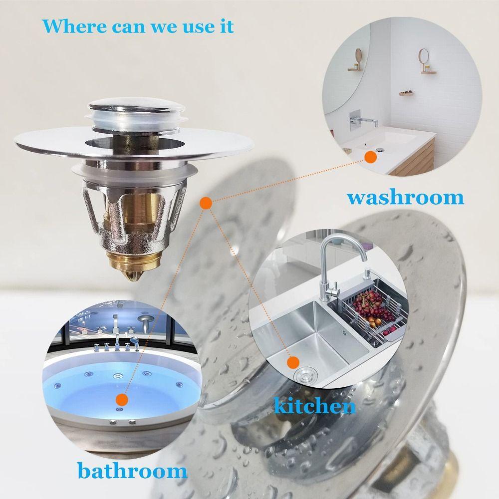 Copper Sink Stopper Pop Up Sink Drain Strainer Universal Sink Plug  Bathroom