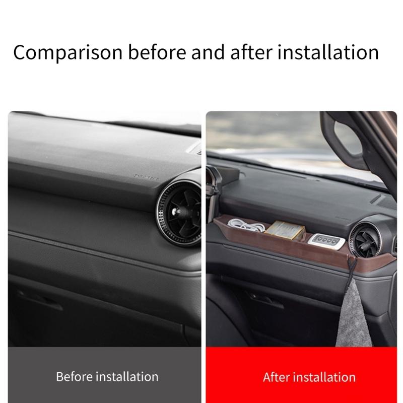Vehicle Silicone dashboard Tray Organizers Soft Dashboard Storage Solution Noise Reduction Accessory Upgrades for Prado LC250