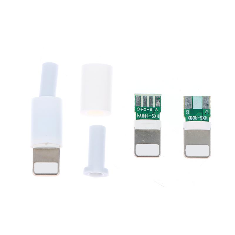 2Sets Lightning Dock USB Plug with Chip Board DIY Assembled Charging Cable Making Telephone Use