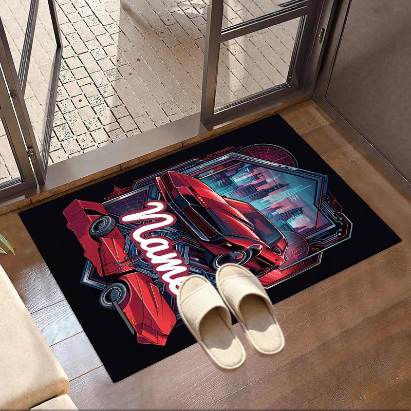Custom Name Personalized Knight Rider Print Carpet, Versatile Home Decor Rug, for Playroom, Apartment, Balcony, Entryway, Hallway Gift