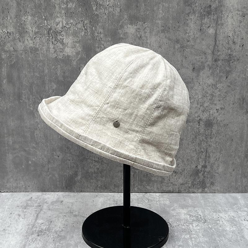 Bilateral Slack Linen Small Edge Bucket Hat Spring And Summer Face Small Retro Sunshade Basin Hat Versatile Bucket Hat