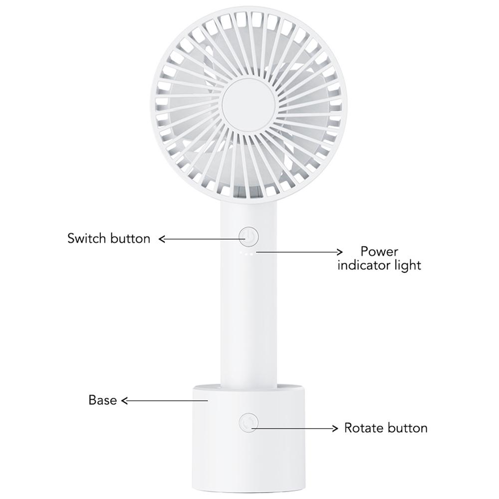 

F69 Summer Cooling Fan 4 Speed Adjustable Automatic Rotation Portable Desktop Fan with Base White