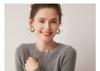 Autumn/Winter Women's Striped 100% Cashmere Round Neck Slim Knit Sweater