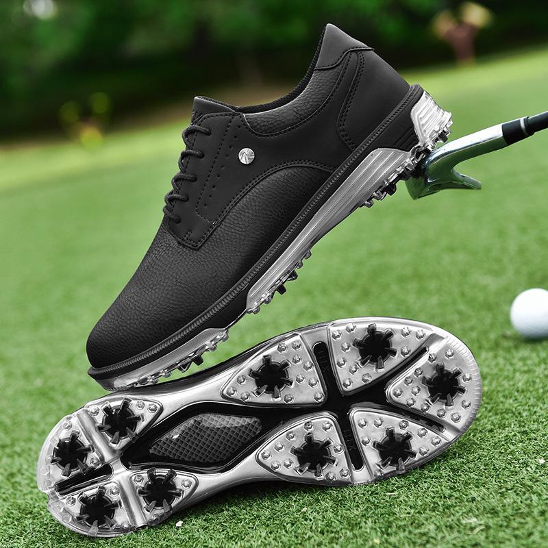 New golf shoes men's British wind fixed nails waterproof and non-slip integrated nails golf shoes batch