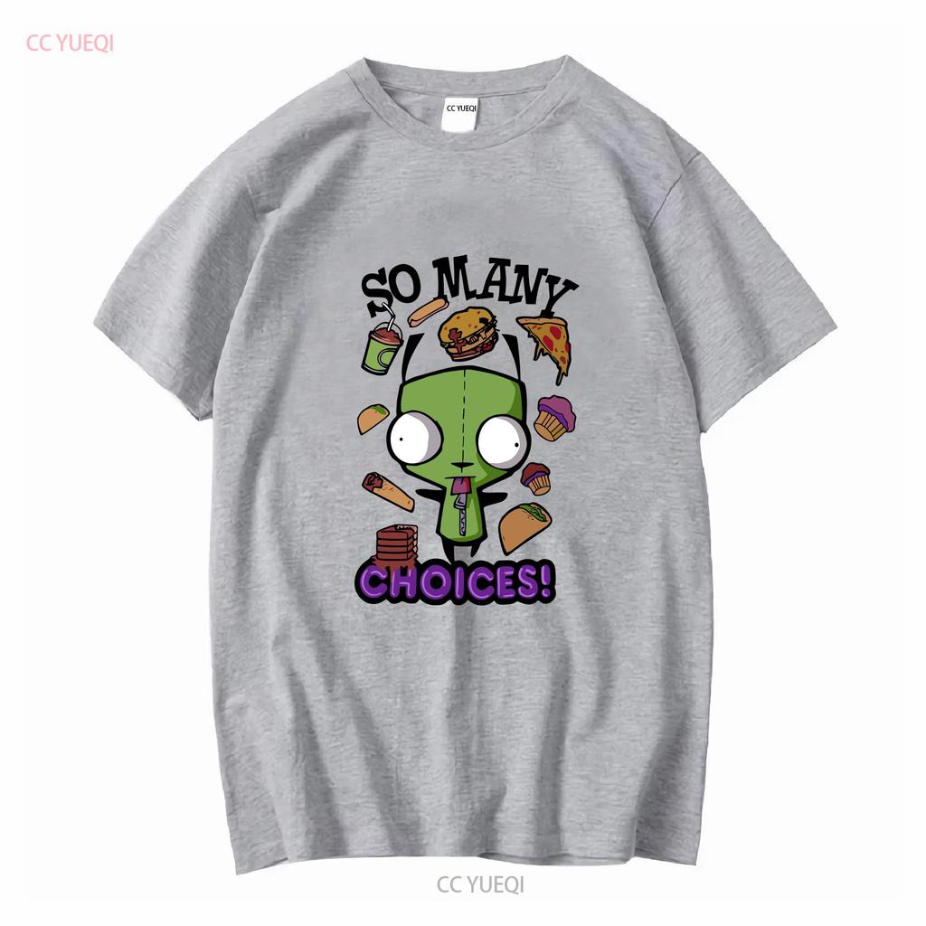 Emo Scene fashion shirt Invader Zim So Many Choices T 2000s Vintage Hot Topic long or short sleeves vintage Washed Stylish