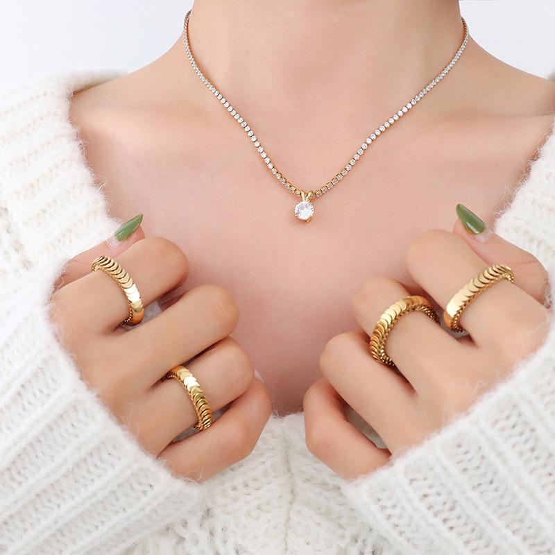 Elegant Full Diamond Clavicle Necklace - Light Luxury Fashion