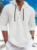 Autumn New Casual Men's Pearl Cotton Small Twill Hooded Button-Up Shirt Men's