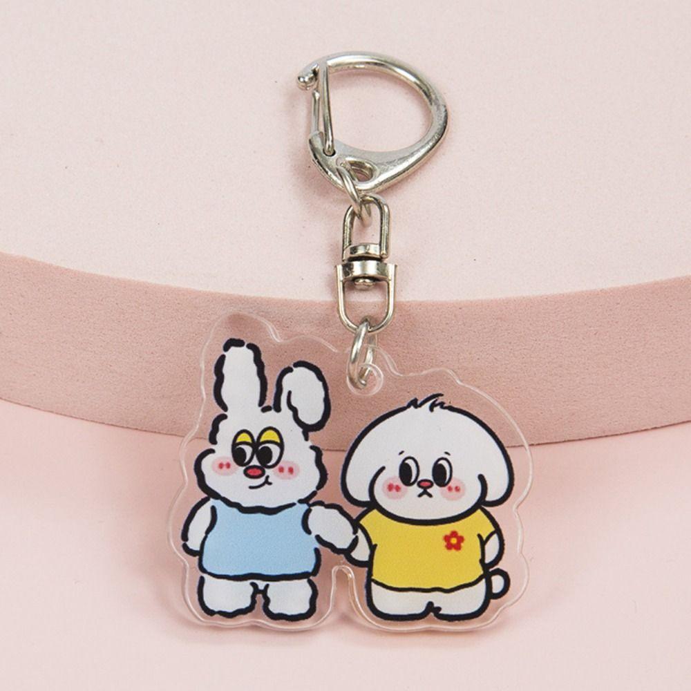 

Handbag Pendant Car Accessories Jewelrys Puppy Keychains Bunny Keyring Acrylic Key Chain Key Ring 04