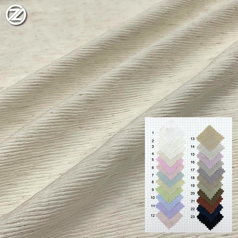 Texturovaná bavlněná lněná látka s tisíci vrstvami plisování pro dámské oblečení